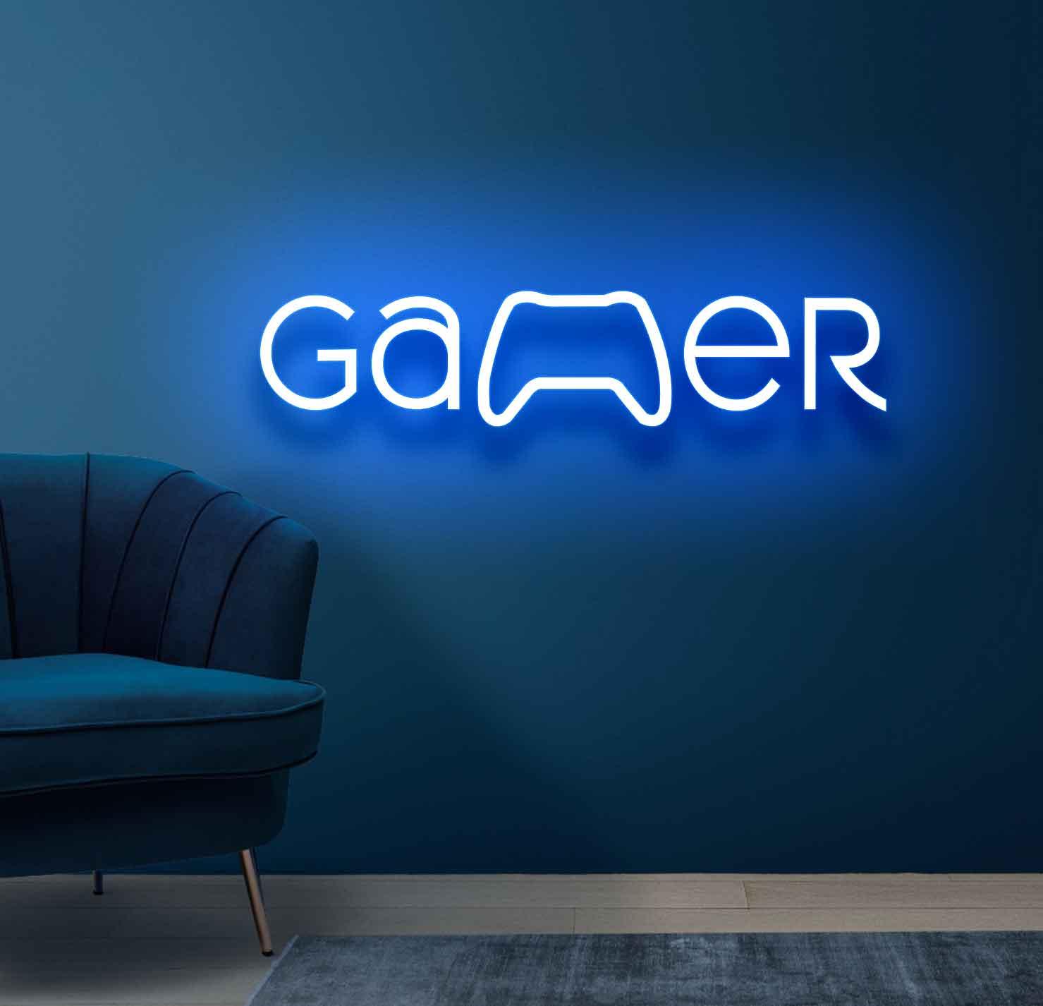 Gamer Neon Sign blue