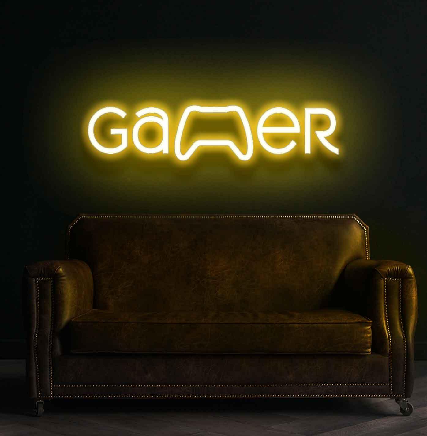 Gamer Neon Sign yellow