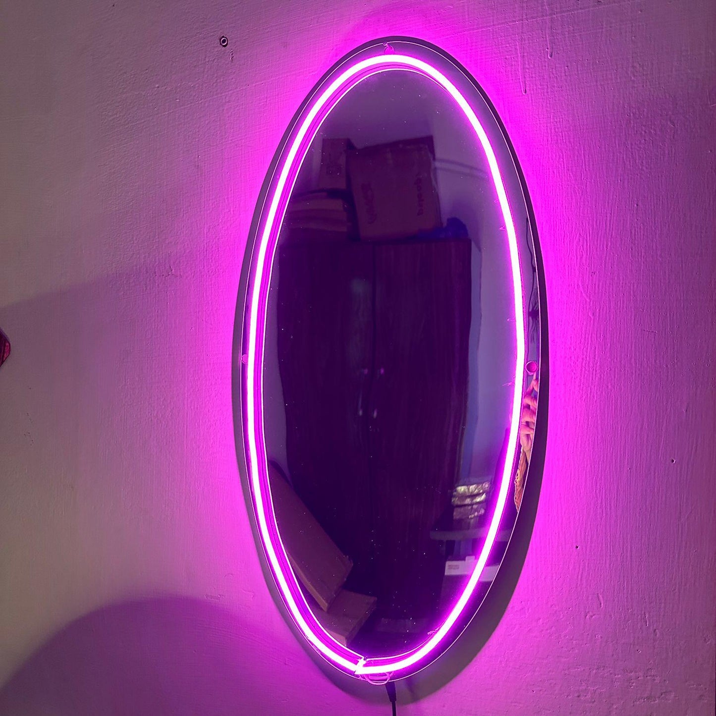 Round Selfie Mirror Neon Sign