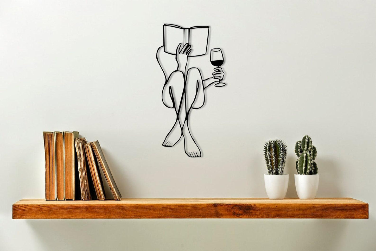 Women reading a Book with Wine, Wall Art Item, Home Decor